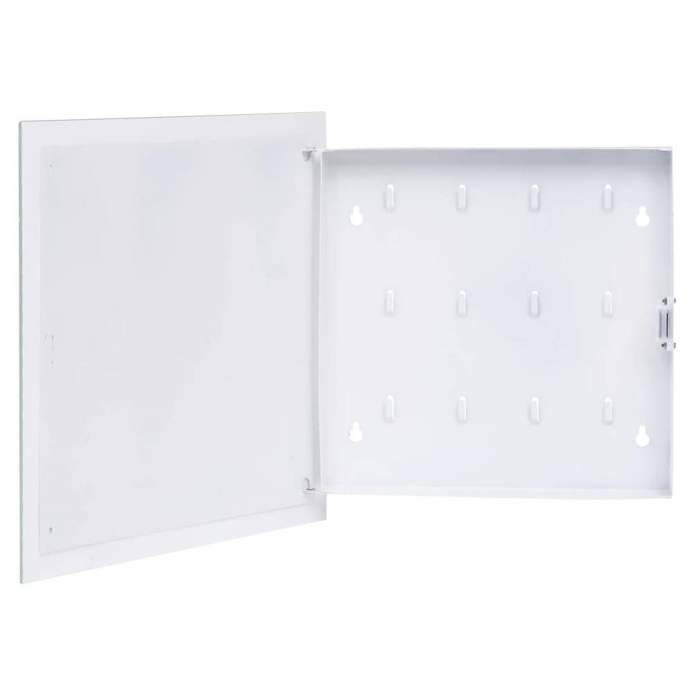 vidaXL Key Box with Magnetic Board White 13.8"x13.8"x2.2" 2776