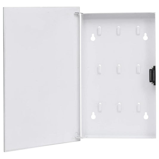 vidaXL Key Box with Magnetic Board White 11.8"x7.9"x2.2" 2778