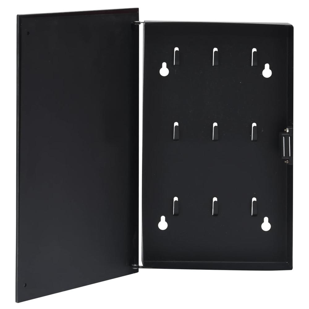 vidaXL Key Box with Magnetic Board Black 11.8"x7.9"x2.2" 2779