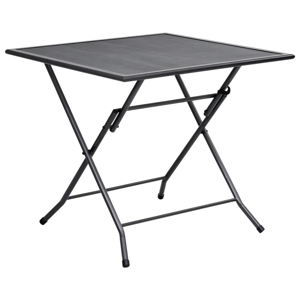 vidaXL Folding Mesh Table 31.5"x31.5"x28.3" Steel Anthracite, 310151