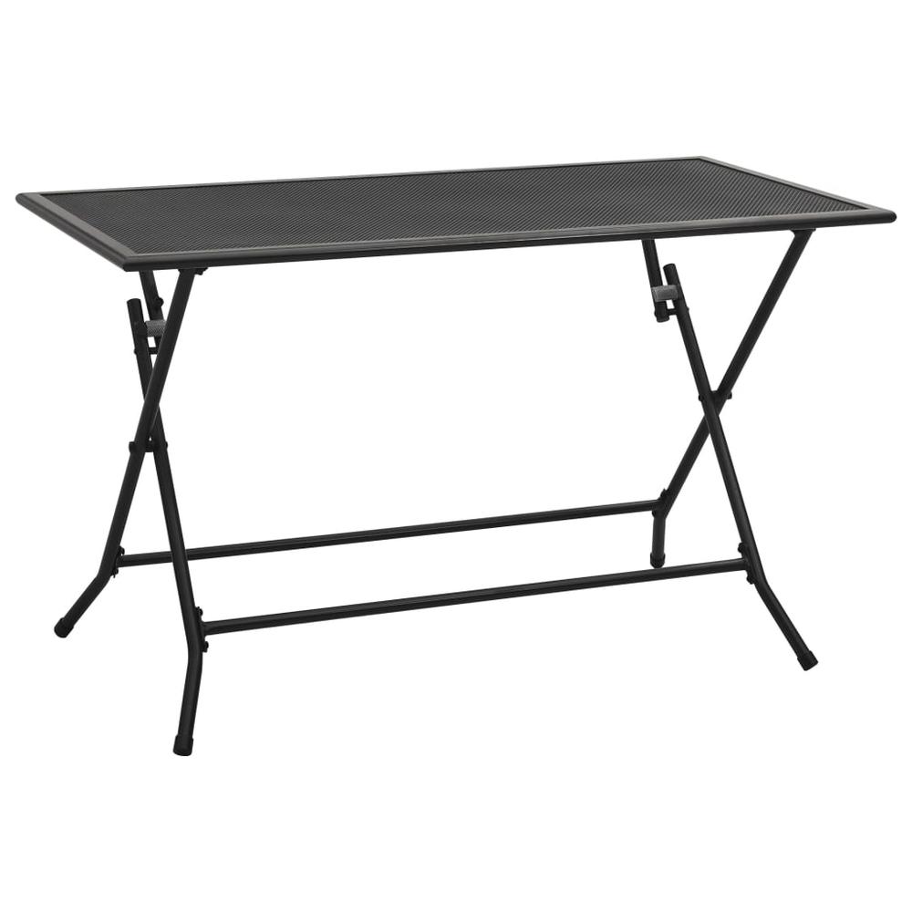 vidaXL Folding Mesh Table 47.2"x23.6"x28.3" Steel Anthracite, 310152