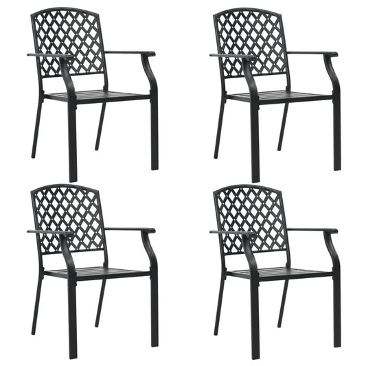 vidaXL Outdoor Chairs 4 pcs Mesh Design Steel Black, 310156