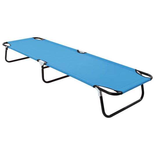 vidaXL Folding Sun Lounger Steel Turquoise Blue, 310348