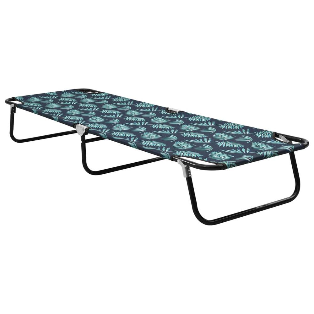 vidaXL Folding Sun Lounger Steel Leaf Pattern, 310350