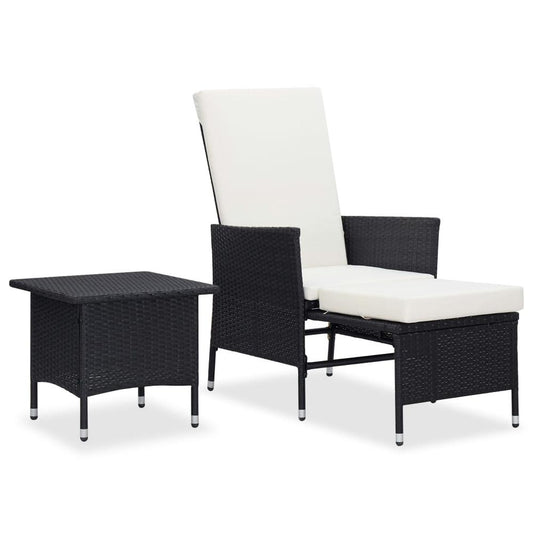 vidaXL 2 Piece Garden Lounge Set with Cushions Poly Rattan Black, 310231