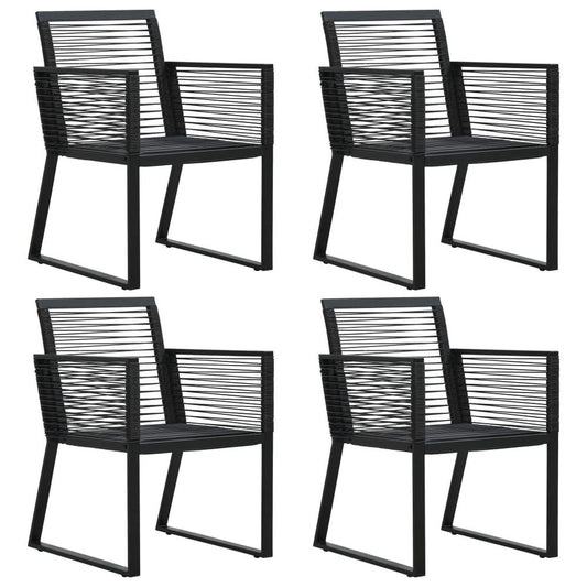 vidaXL Garden Chairs 4 pcs Rope Rattan Black, 312160