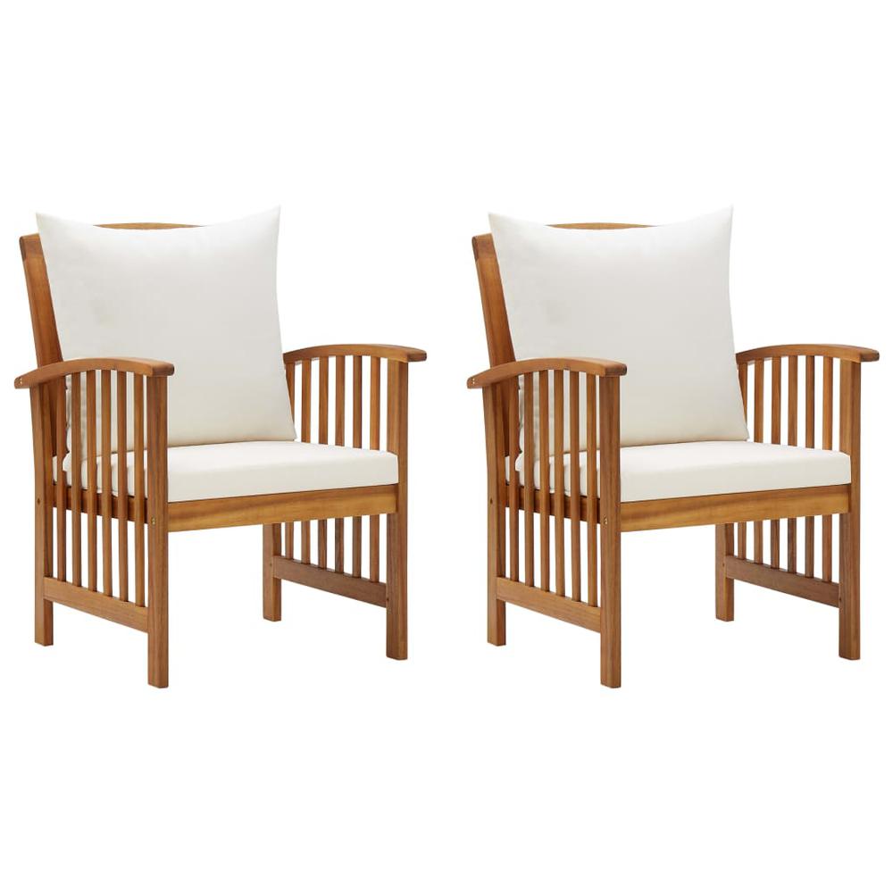 vidaXL Garden Chairs with Cushions 2 pcs Solid Acacia Wood, 310257