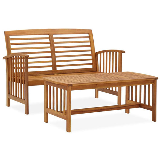 vidaXL 2 Piece Garden Lounge Set Solid Acacia Wood, 310262