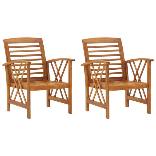 vidaXL Garden Chairs 2 pcs Solid Acacia Wood, 310266