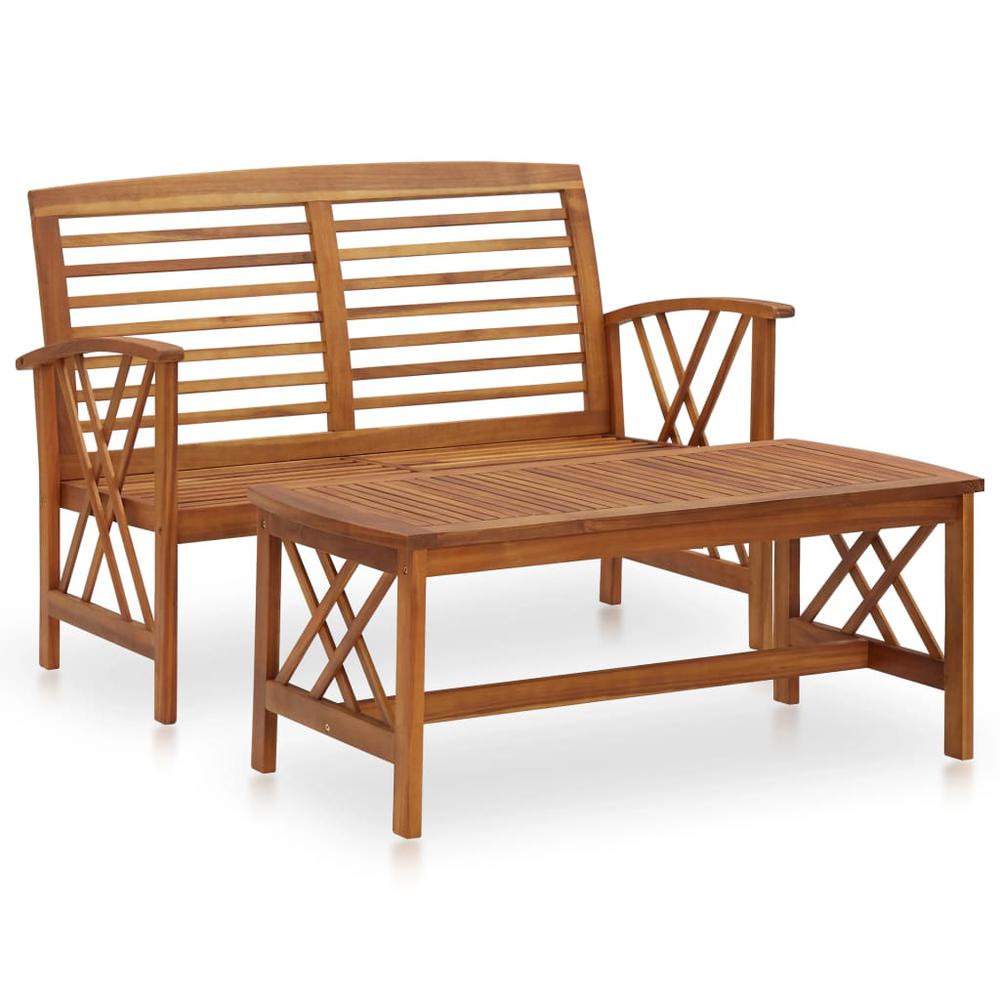 vidaXL 2 Piece Garden Lounge Set Solid Acacia Wood, 310272