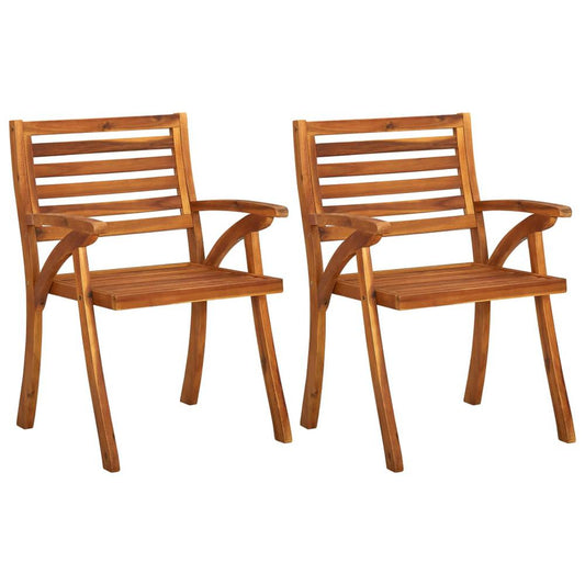 vidaXL Garden Chairs 2 pcs Solid Acacia Wood 0629