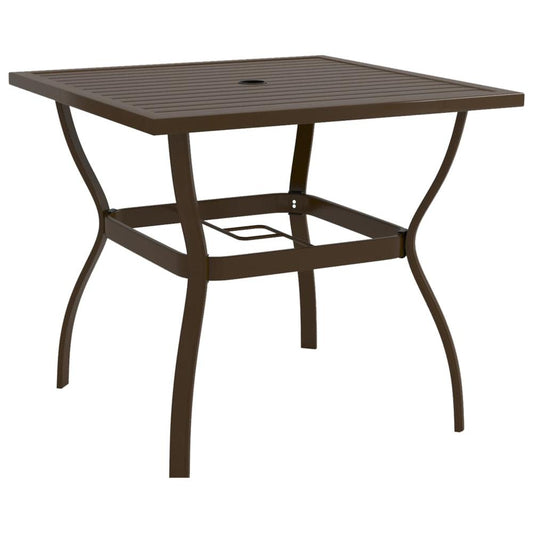 vidaXL Garden Table Brown 32.1"x32.1"x28.3" Steel, 312279