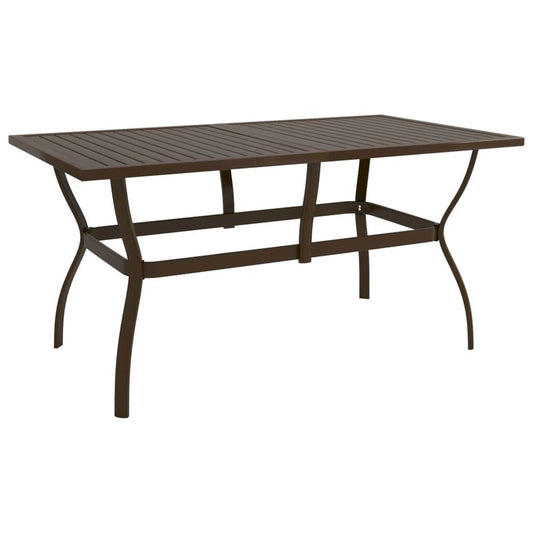 vidaXL Garden Table Brown 55.1"x31.5"x28.3" Steel, 312280