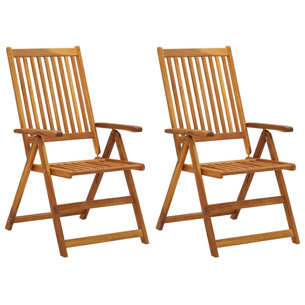 vidaXL Garden Reclining Chairs 2 pcs Solid Acacia Wood 1846