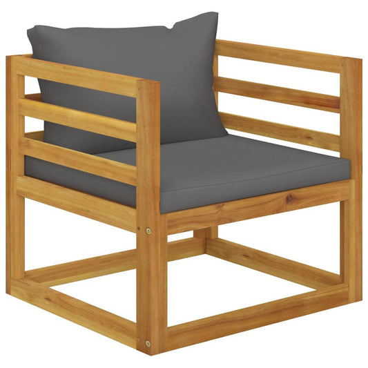 vidaXL Garden Chair with Dark Gray Cushions Solid Acacia Wood, 311867