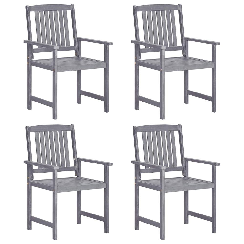 vidaXL Director's Chairs 4 pcs Solid Acacia Wood Gray 1875