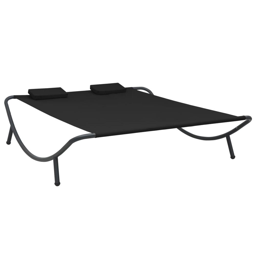 vidaXL Outdoor Lounge Bed Fabric Black 3529