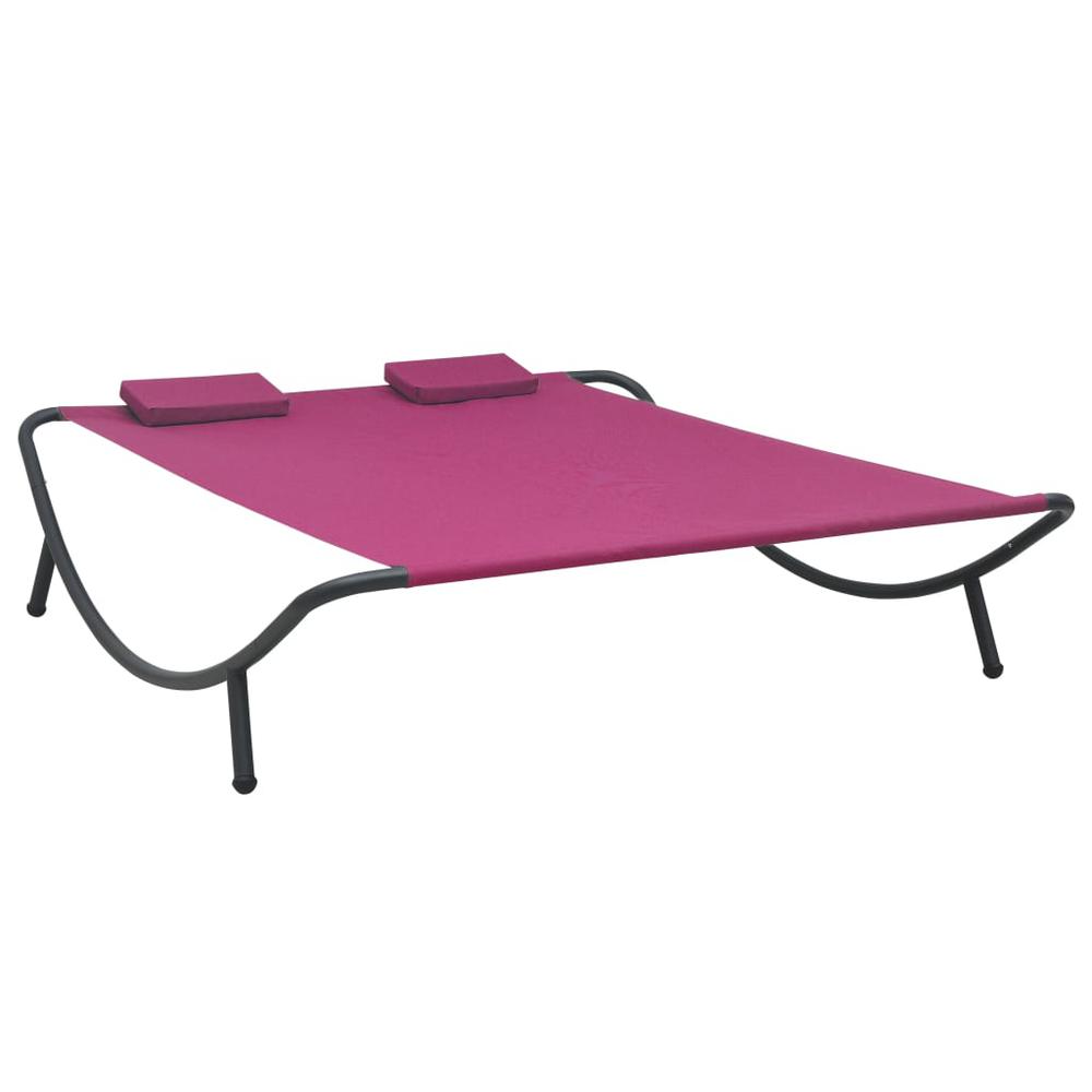 vidaXL Outdoor Lounge Bed Fabric Pink 3532