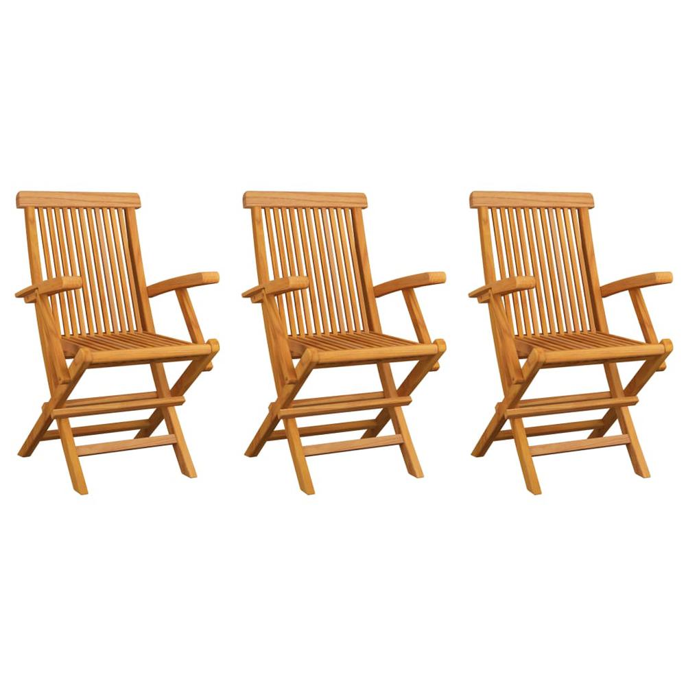 vidaXL Garden Chairs 3 pcs Solid Teak Wood, 312277