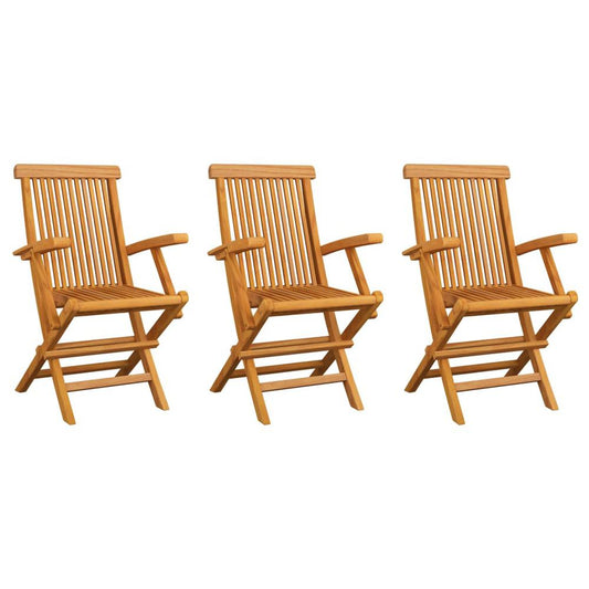 vidaXL Garden Chairs 3 pcs Solid Teak Wood, 312277