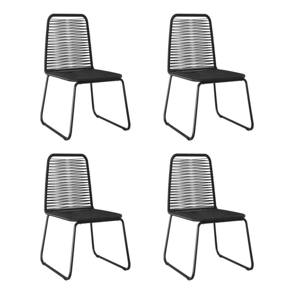 vidaXL Outdoor Chairs 4 pcs Poly Rattan Black, 313112