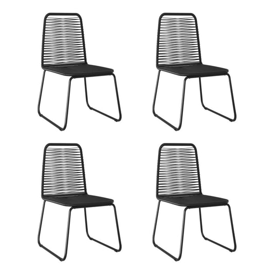 vidaXL Outdoor Chairs 4 pcs Poly Rattan Black, 313112