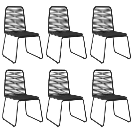 vidaXL Outdoor Chairs 6 pcs Poly Rattan Black, 313113