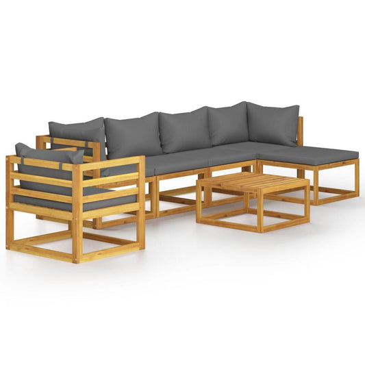 vidaXL 7 Piece Garden Lounge Set with Cushion Solid Acacia Wood, 3057606