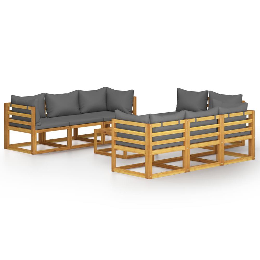 vidaXL 9 Piece Garden Lounge Set with Cushion Solid Acacia Wood, 3057611