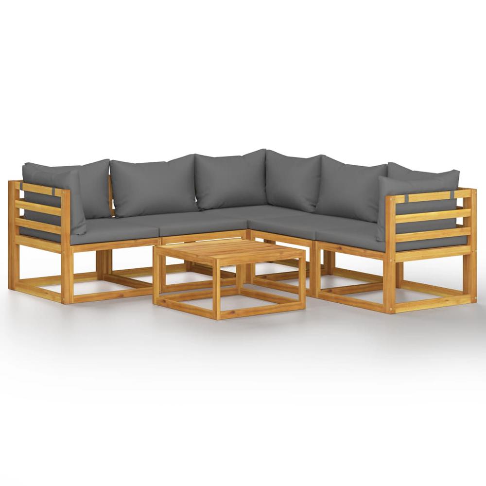 vidaXL 6 Piece Garden Lounge Set with Cushion Solid Acacia Wood, 3057612