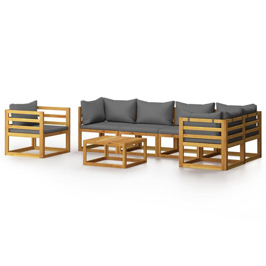 vidaXL 7 Piece Garden Lounge Set with Cushion Solid Acacia Wood, 3057629