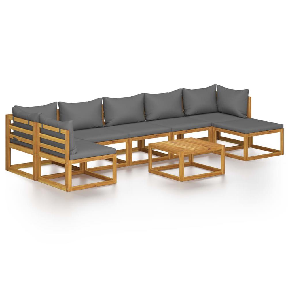 vidaXL 8 Piece Garden Lounge Set with Cushion Solid Acacia Wood, 3057630