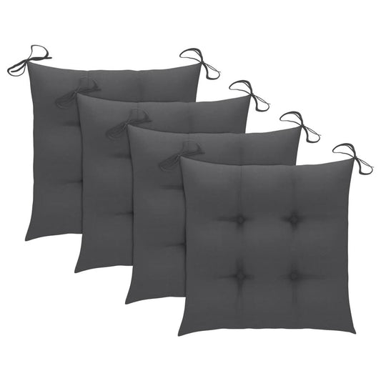 vidaXL Chair Cushions 4 pcs Anthracite 15.7"x15.7"x2.8" Fabric, 314861