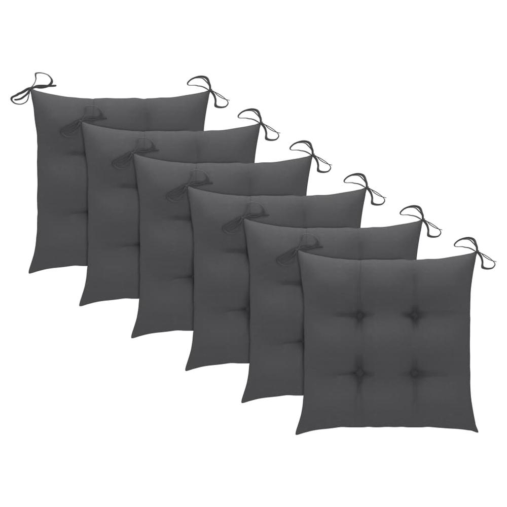 vidaXL Chair Cushions 6 pcs Anthracite 15.7"x15.7"x2.8" Fabric, 314862