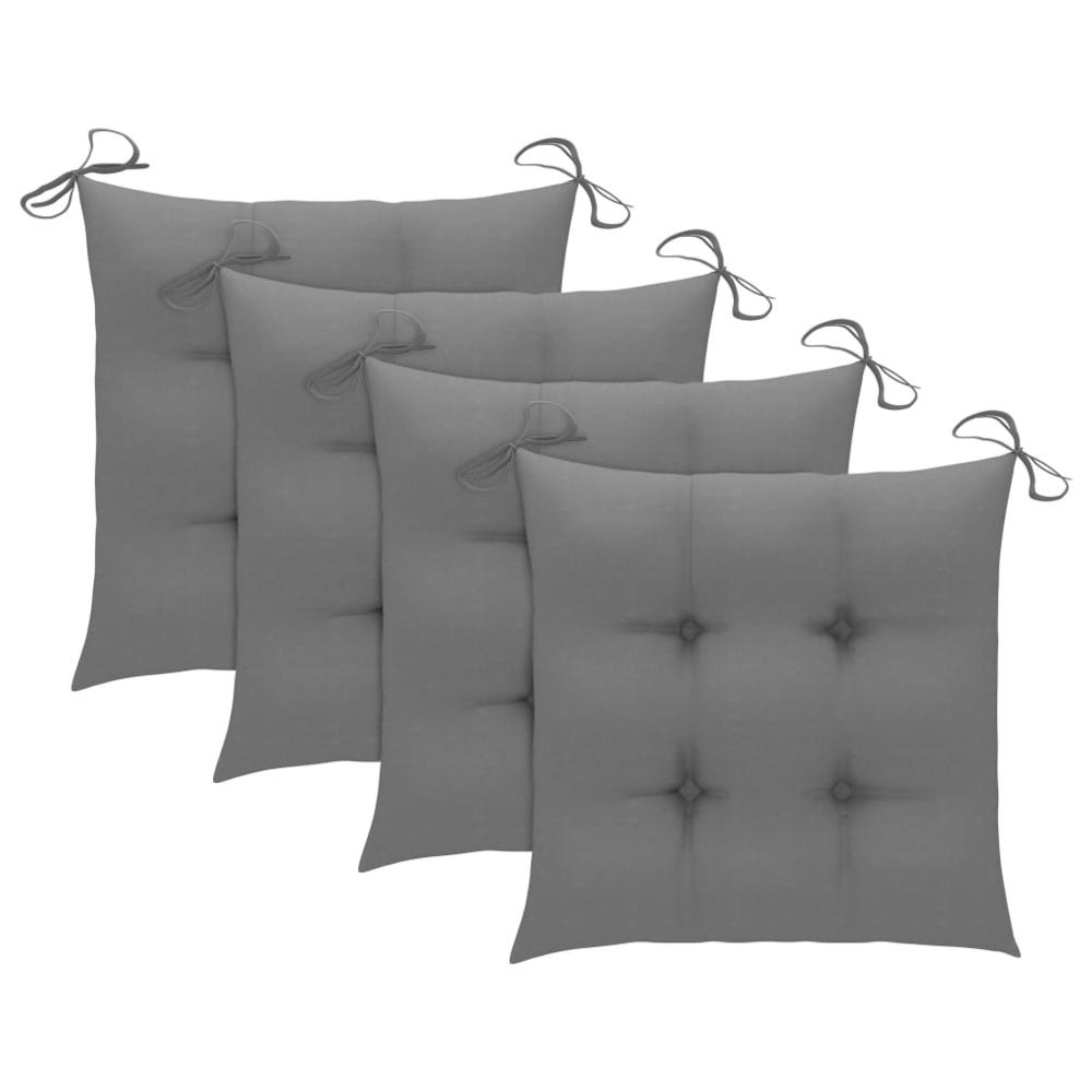 vidaXL Chair Cushions 4 pcs Gray 15.7"x15.7"x2.8" Fabric, 314864