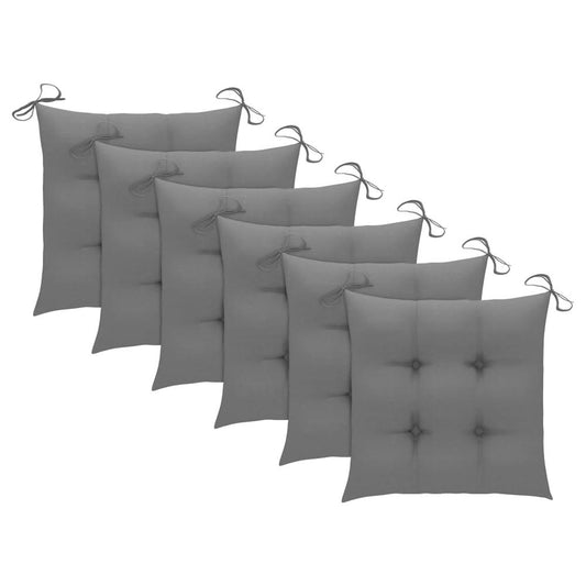 vidaXL Chair Cushions 6 pcs Gray 15.7"x15.7"x2.8" Fabric, 314865