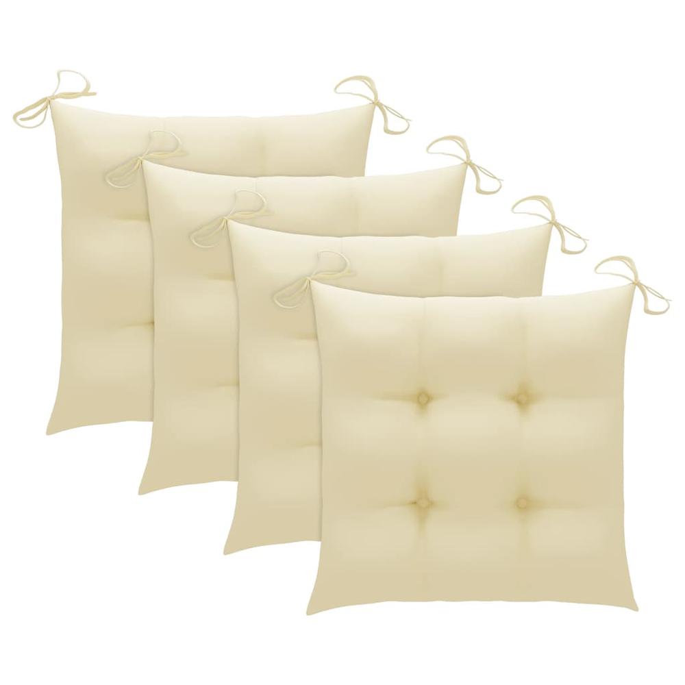 vidaXL Chair Cushions 4 pcs Cream White 15.7"x15.7"x2.8" Fabric, 314867