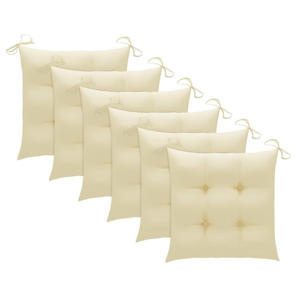 vidaXL Chair Cushions 6 pcs Cream White 15.7"x15.7"x2.8" Fabric, 314868