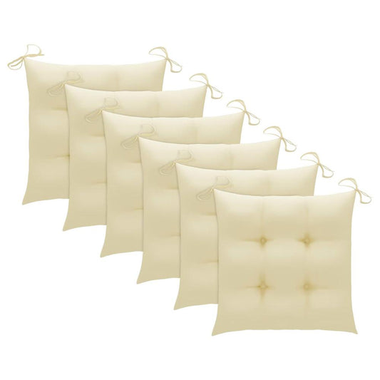 vidaXL Chair Cushions 6 pcs Cream White 15.7"x15.7"x2.8" Fabric, 314868