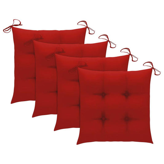 vidaXL Chair Cushions 4 pcs 15.7"x15.7"x2.8" Red, 314879