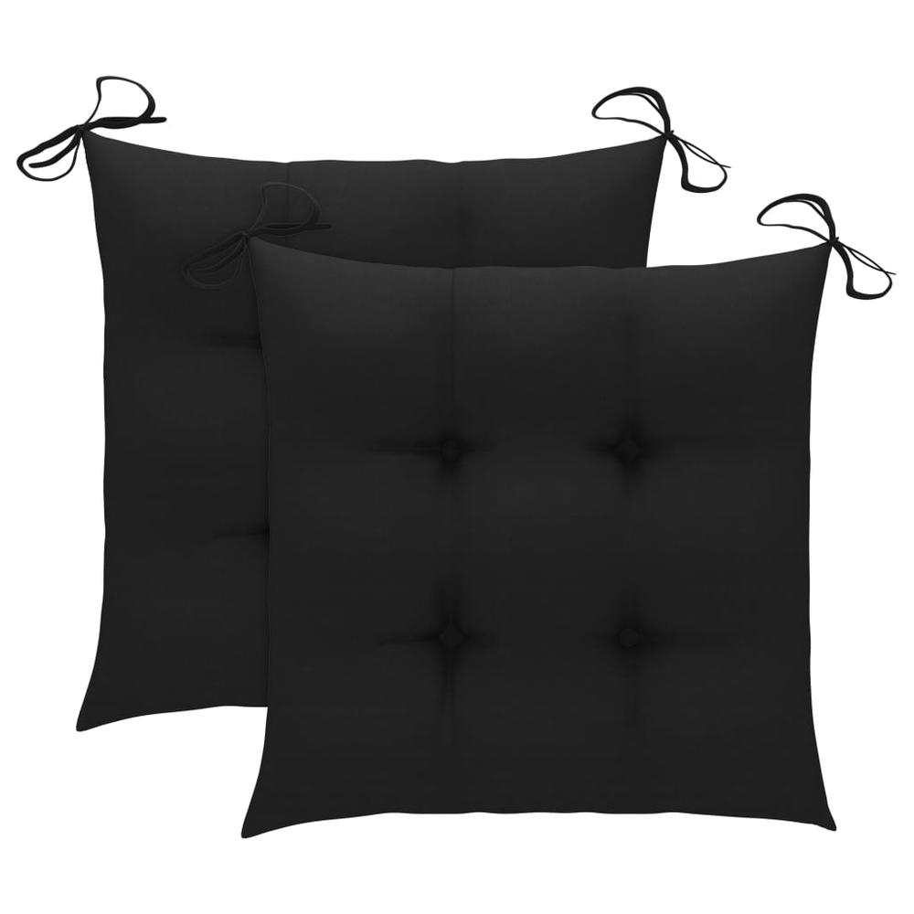 vidaXL Chair Cushions 2 pcs Black 15.7"x15.7"x2.8" Fabric, 314881