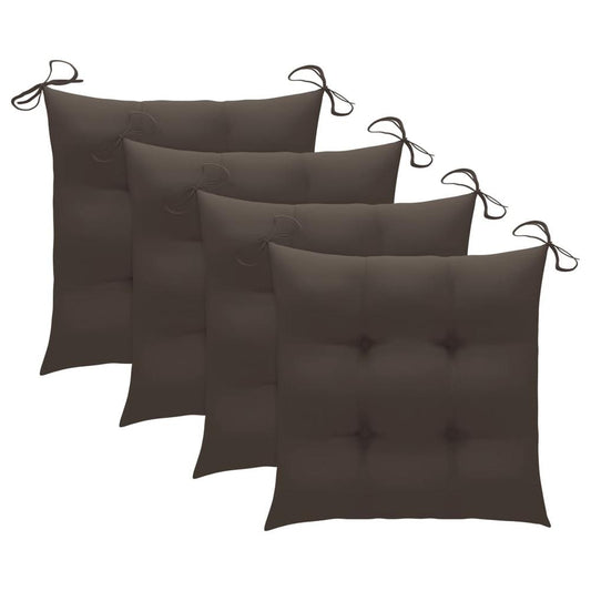 vidaXL Chair Cushions 4 pcs Taupe 15.7"x15.7"x2.8" Fabric, 314885