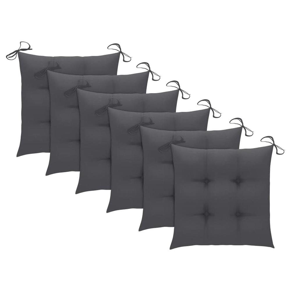 vidaXL Chair Cushions 6 pcs Anthracite 19.7"x19.7"x2.8" Fabric, 314898