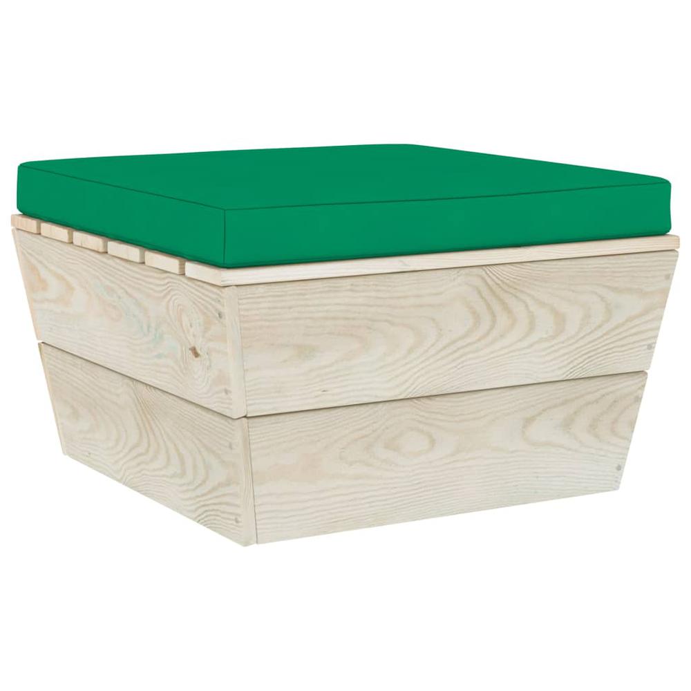 vidaXL Pallet Ottoman Cushion Green Fabric, 315081