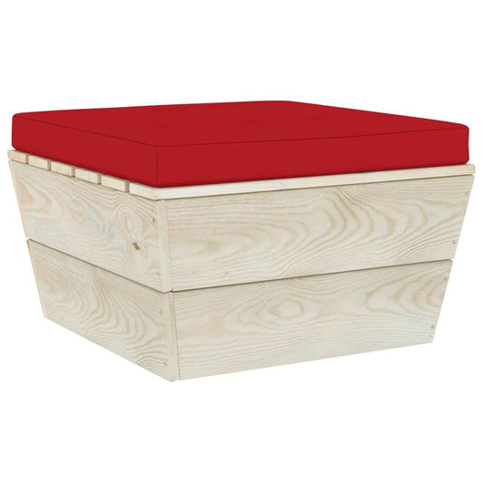 vidaXL Pallet Ottoman Cushion Red Fabric, 315082