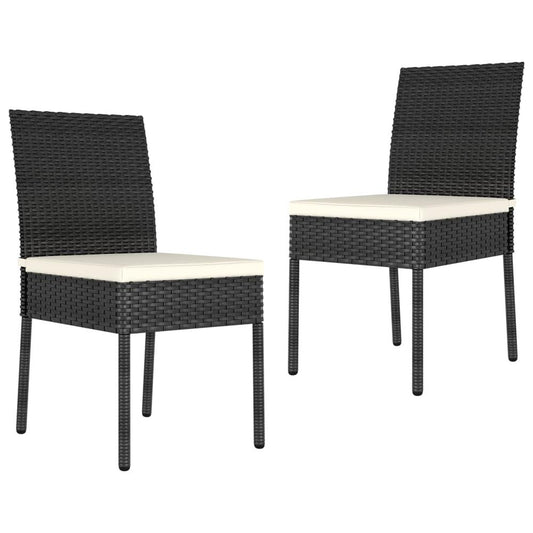 vidaXL Garden Dining Chairs 2 pcs Poly Rattan Black, 315106