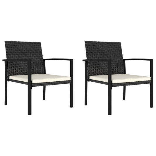 vidaXL Garden Dining Chairs 2 pcs Poly Rattan Black, 315110