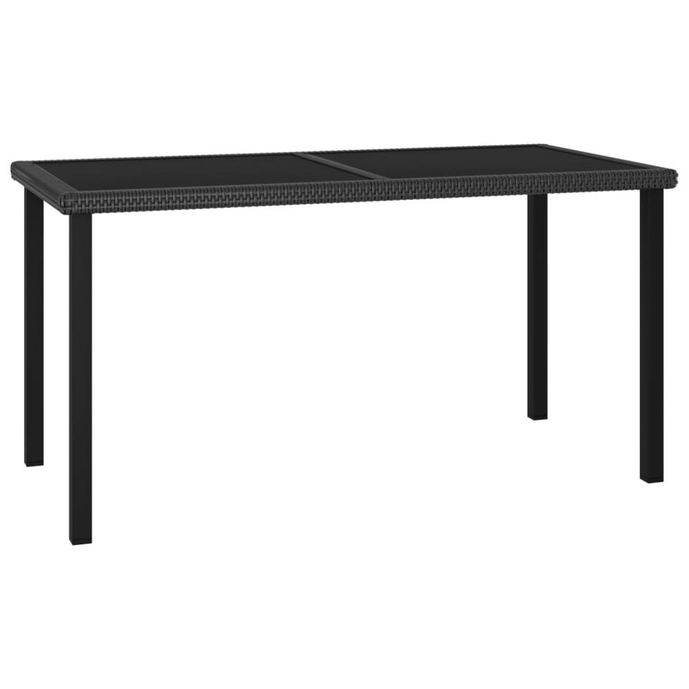 vidaXL Garden Dining Table Black 55.1"x27.6"x28.7" Poly Rattan, 315115