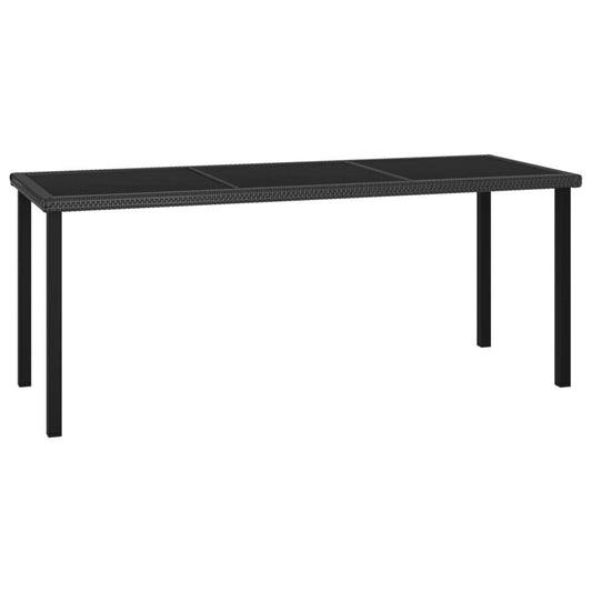 vidaXL Garden Dining Table Black 70.9"x27.6"x28.7" Poly Rattan, 315116