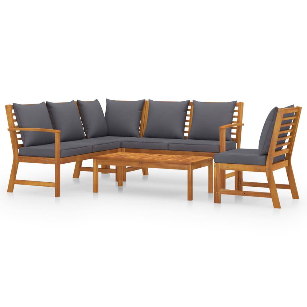 vidaXL 5 Piece Garden Lounge Set with Cushion Solid Acacia Wood 7777